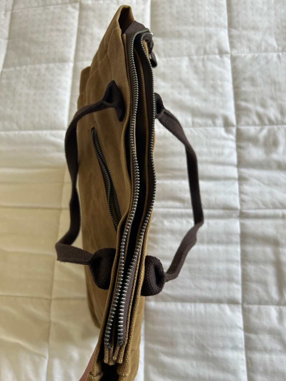 Vintage rugged Wax Canvas Tote Bag Shoulder Bag - Picture 6 of 13